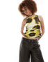 Фото #1 товара Basic Pleasure Mode face print open back vest in yellow