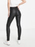 Vero Moda Tall coated skinny jeans in black