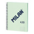 MILAN Notebook With metallic Spiral Grid Paper 80 A4 Sheets 1918 Series