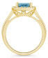 Фото #3 товара Aquamarine (2 ct. t.w.) and Diamond (1/4 ct. t.w.) Halo Ring in 14K Yellow Gold