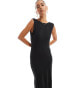 Фото #1 товара JDY cap sleeve maxi jersey dress in black