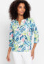 Фото #2 товара Women's 3/4 Sleeve Tropic Print Tunic Tee