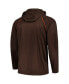 ფოტო #2 პროდუქტის Men's Brown Distressed Cleveland Brown Gridiron Classics Throwback Raglan Long Sleeve Hooded T-shirt