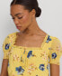Women's Floral Georgette Puff-Sleeve Midi Dress
