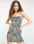 Фото #1 товара Violet Romance satin slip mini dress in leopard print