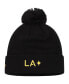 Men's Black LA Galaxy Jersey Hook Cuffed Knit Hat with Pom