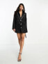 Фото #1 товара Kyo The Brand blazer dress with diamante contrast trim in black