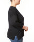 Plus Size Cable-Knit Dropped-Shoulder 3/4-Sleeve Sweater