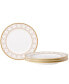 Trefolio Gold Set of 4 Bread Butter and Appetizer Plates, Service For 4