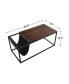 Riley Indoor Walnut Sofa Table With Metal Frame And Canvas Hanger