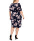 Фото #2 товара Plus Size Printed Side-Tab Sheath Dress