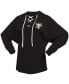 Фото #2 товара Women's Black Pittsburgh Penguins Jersey Lace-Up V-Neck Long Sleeve Hoodie T-shirt