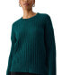 ფოტო #3 პროდუქტის Women's Ribbed Crewneck Sweater