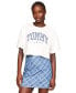 Фото #1 товара Women's Cotton Oversized Cropped Tartan Graphic T-Shirt