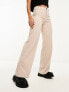 Фото #1 товара Bershka wide leg slouchy dad tailored trousers in mushroom