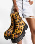 ASOS DESIGN Argentina leather sock boots in leopard pony