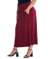 Plus Size Foldover Maxi Skirt With Pockets Бордовый, 3X - фото #3