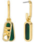 ფოტო #3 პროდუქტის 14K Gold Plated Tiger's Eye Empire Charm Drop Earrings