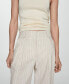 ფოტო #5 პროდუქტის Women's Straight Striped Pants