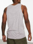 ASOS DESIGN 3 pack vest with scoop neck in grey marl, navy and white