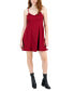 ფოტო #1 პროდუქტის Juniors' V-Neck Mini Slip Dress