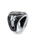 ფოტო #2 პროდუქტის Men's Signet Oval Western Texas Longhorn Buffalo Cow Skull Antelope Goat Skull Men's Ring Sterling Silver