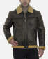 Фото #1 товара Men's Crackle Finish Shearling Jacket