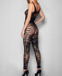 Фото #2 товара iCollection Women's Kelly Cat suit 1Piece All Over Sheer and Shredded Hosiery