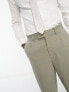 New Look relaxed pleat front trousers in khaki