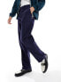 Фото #4 товара ASOS DESIGN straight linen mix suit trousers in navy