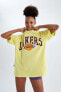 Фото #5 товара Fit Nba Los Angeles Lakers Oversize Fit Bisiklet Yaa Kısa Kollu Tişört