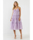 ფოტო #4 პროდუქტის Women's Check Print Gauze Midi Dress