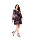 Фото #2 товара Women's Floral Printed Tiered Swing Shift V Neck Mini Dress