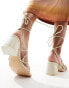 Фото #2 товара Public Desire Idris mid heeled sandal with ankle ties in cream