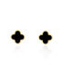 ფოტო #1 პროდუქტის Small Onyx Clover Stud Earrings