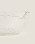 Glass salad bowl with rim