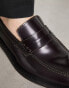 Фото #3 товара Walk London Oliver penny loafers in burgandy hi shine