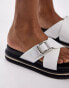 Topshop Jenny espadrille sandal with buckle detail in white croc