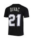 Фото #4 товара Men's Vlade Divac Black Sacramento Kings Hardwood Classics Stitch Name and Number T-shirt