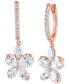 ფოტო #1 პროდუქტის Lab Grown Diamond Pear, Marquise & Round Flower Dangle Hoop Earrings (1-3/4 ct. t.w.) in 14k White, Yellow or Rose Gold