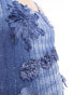 Фото #2 товара COLLUSION Y2K applique ribbed vest in washed blue