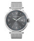 ფოტო #1 პროდუქტის Sunray Gray Dial with Silver Tone Steel and Silver Tone Steel Mesh Watch 44 mm