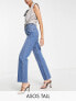 Фото #1 товара ASOS DESIGN Tall 90's straight jean with raw hem in mid blue