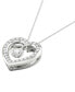 Фото #4 товара Macy's diamond Orbital Heart Halo Pendant Necklace (1/3 ct. t.w.) in 10k White Gold, 16" + 2" extender