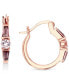 Cubic Zirconia Small Hoop Earrings in 14k Rose Gold-Plated Sterling Silver, 0.55"