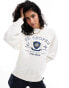 Фото #1 товара Abercrombie & Fitch St Tropez print sweatshirt in cream