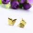 Gold plated butterfly earring Metal Butterfly KES-048-GOLD