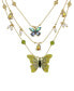 Фото #2 товара Faux Stone Butterfly Layered Necklace