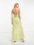 Фото #3 товара ASOS DESIGN chiffon halter midaxi dress in apple green