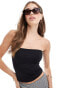 Stradivarius seamless longline bandeau in black